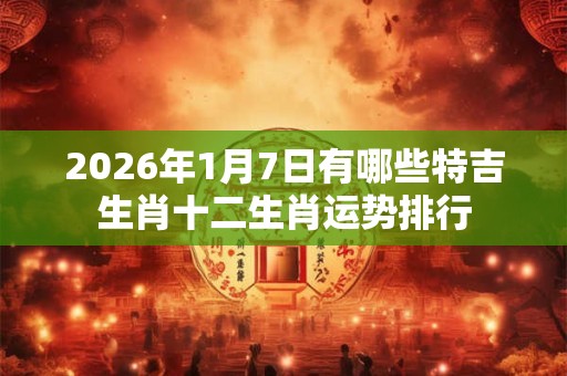 2026年1月7日有哪些特吉生肖十二生肖运势排行 2026年1月7日有哪些特吉生肖十二生肖运势排行
