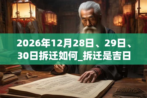 2026年12月28日、29日、30日拆迁如何_拆迁是吉日吗 2026年12月28日、29日、30日拆迁如何_拆迁是吉日吗