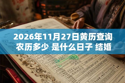2026年11月27日黄历查询 农历多少 是什么日子 结婚吉时