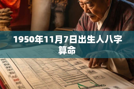 1950年11月7日出生人八字算命 1950年11月7日出生人八字算命