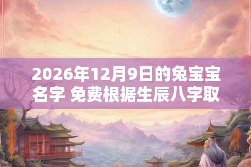 2026年12月9日的兔宝宝名字 免费根据生辰八字取名 2026年12月9日的兔宝宝名字 免费根据生辰八字取名