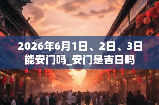 2026年6月1日、2日、3日能安门吗_安门是吉日吗 2026年6月1日、2日、3日能安门吗_安门是吉日吗