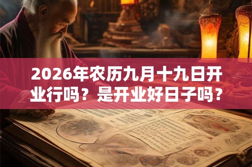 2026年农历九月十九日开业行吗？是开业好日子吗？