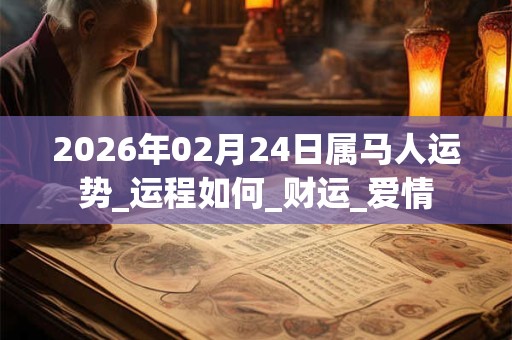 2026年02月24日属马人运势_运程如何_财运_爱情