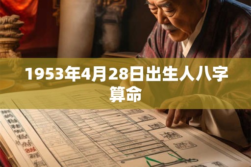 1953年4月28日出生人八字算命 1953年4月28日出生人八字算命