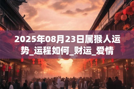 2025年08月23日属猴人运势_运程如何_财运_爱情