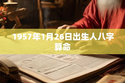 1957年1月26日出生人八字算命 1957年1月26日出生人八字算命