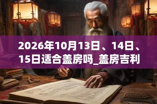 2026年10月13日、14日、15日适合盖房吗_盖房吉利吗 2026年10月13日、14日、15日适合盖房吗_盖房吉利吗