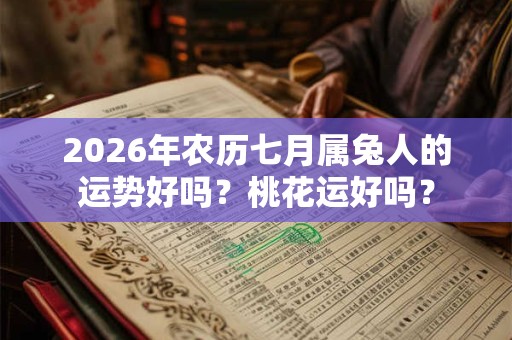 2026年农历七月属兔人的运势好吗?桃花运好吗? 2026年农历七月属兔人的运势好吗?桃花运好吗?