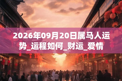 2026年09月20日属马人运势_运程如何_财运_爱情