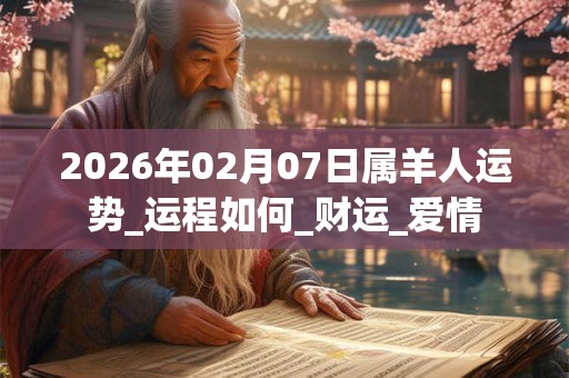 2026年02月07日属羊人运势_运程如何_财运_爱情