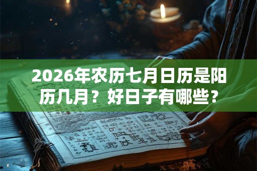 2026年农历七月日历是阳历几月?好日子有哪些? 2026年农历七月日历是阳历几月?好日子有哪些?