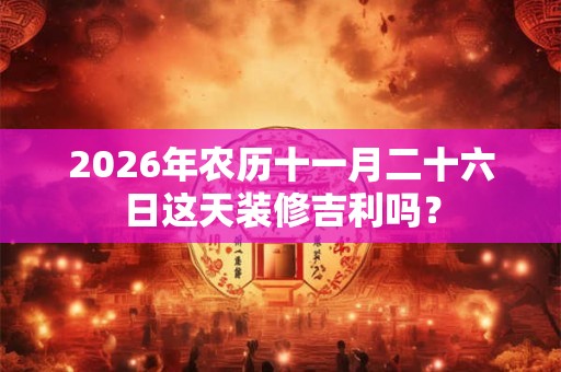 2026年农历十一月二十六日这天装修吉利吗? 2026年农历十一月二十六日这天装修吉利吗?