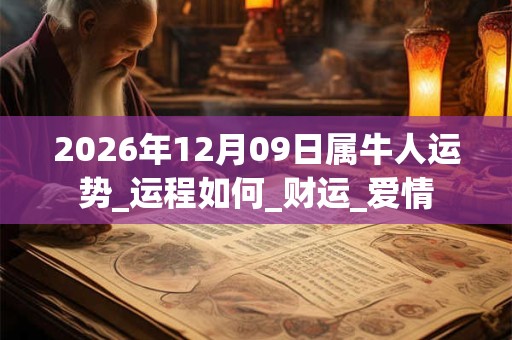 2026年12月09日属牛人运势_运程如何_财运_爱情 2026年12月09日属牛人运势_运程如何_财运_爱情