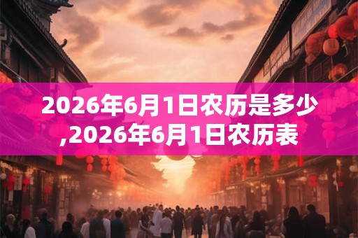 2026年6月1日农历是多少,2026年6月1日农历表