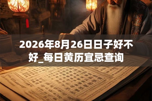 2026年8月26日日子好不好_每日黄历宜忌查询