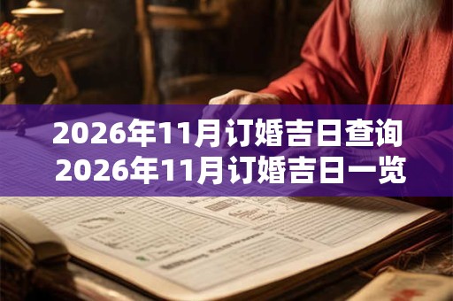 2026年11月订婚吉日查询 2026年11月订婚吉日一览表