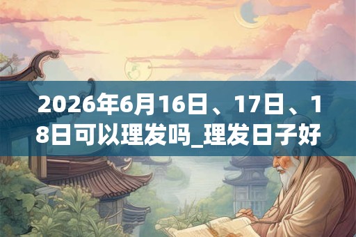 2026年6月16日、17日、18日可以理发吗_理发日子好吗