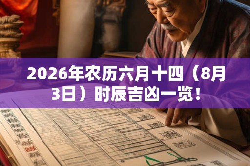 2026年农历六月十四（8月3日）时辰吉凶一览！