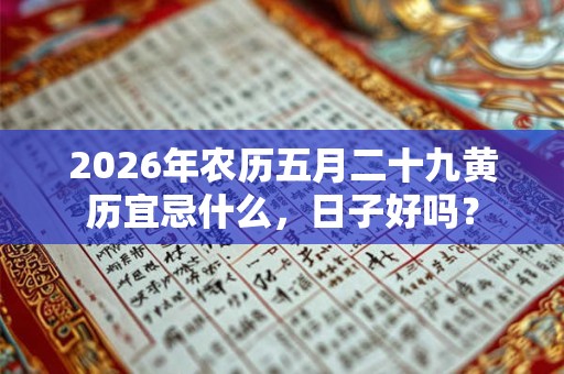 2026年农历五月二十九黄历宜忌什么，日子好吗？