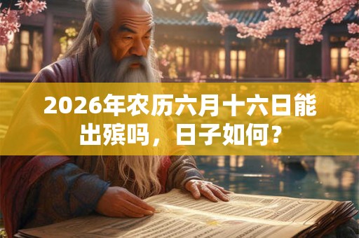 2026年农历六月十六日能出殡吗，日子如何？