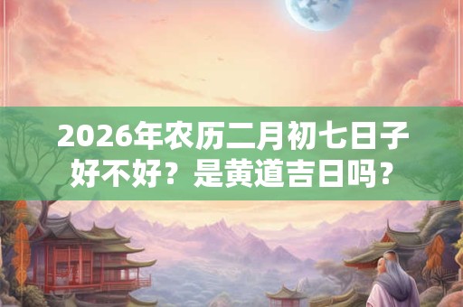 2026年农历二月初七日子好不好？是黄道吉日吗？