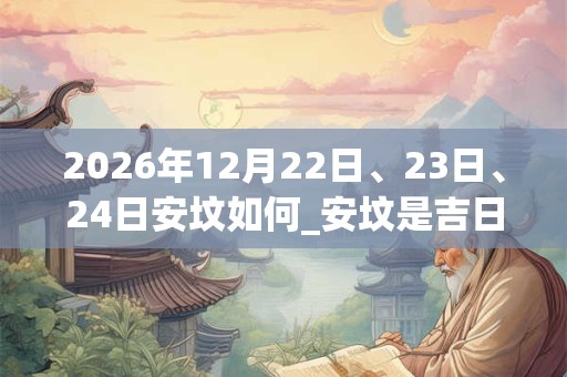 2026年12月22日、23日、24日安坟如何_安坟是吉日吗