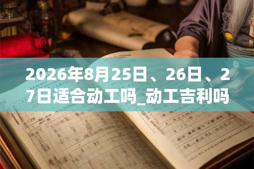 2026年8月25日、26日、27日适合动工吗_动工吉利吗