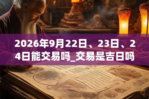 2026年9月22日、23日、24日能交易吗_交易是吉日吗 2026年9月22日、23日、24日能交易吗_交易是吉日吗