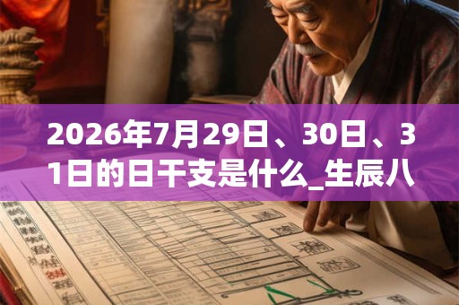 2026年7月29日、30日、31日的日干支是什么_生辰八字 2026年7月29日、30日、31日的日干支是什么_生辰八字