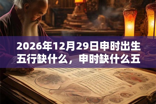2026年12月29日申时出生五行缺什么，申时缺什么五行