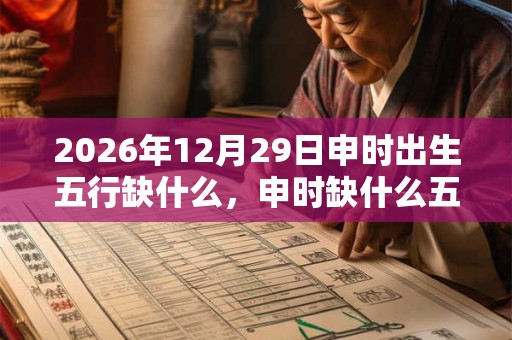 2026年12月29日申时出生五行缺什么，申时缺什么五行