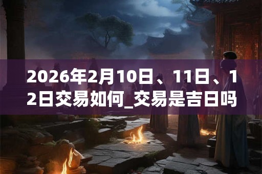 2026年2月10日、11日、12日交易如何_交易是吉日吗 2026年2月10日、11日、12日交易如何_交易是吉日吗