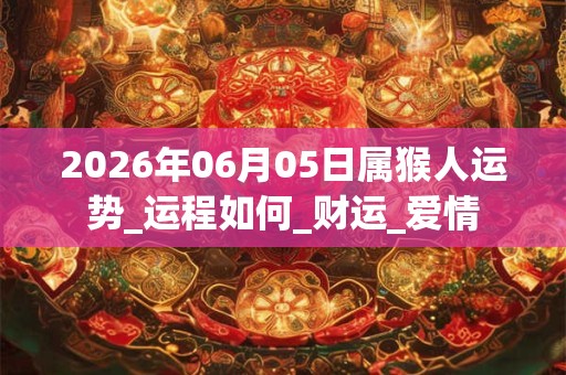 2026年06月05日属猴人运势_运程如何_财运_爱情 2026年06月05日属猴人运势_运程如何_财运_爱情