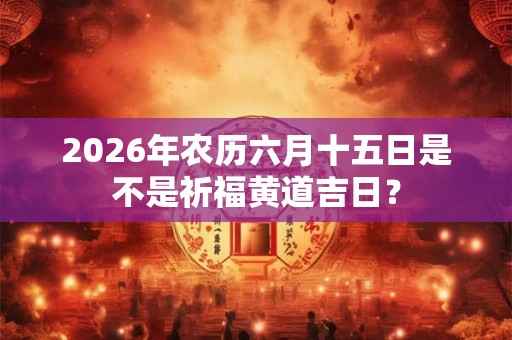 2026年农历六月十五日是不是祈福黄道吉日? 2026年农历六月十五日是不是祈福黄道吉日?