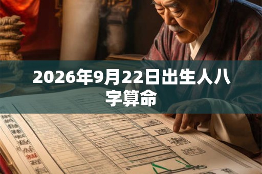 2026年9月22日出生人八字算命 2026年9月22日出生人八字算命