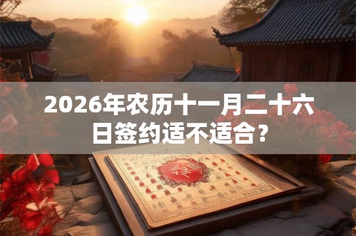 2026年农历十一月二十六日签约适不适合? 2026年农历十一月二十六日签约适不适合?