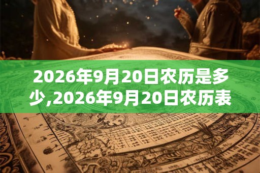 2026年9月20日农历是多少,2026年9月20日农历表