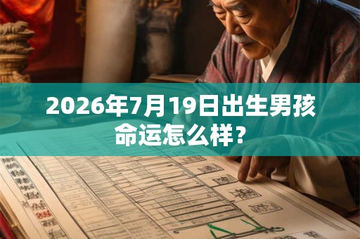 2026年7月19日出生男孩命运怎么样？