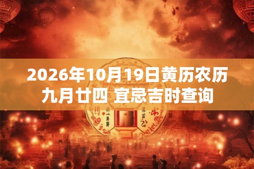 2026年10月19日黄历农历九月廿四 宜忌吉时查询