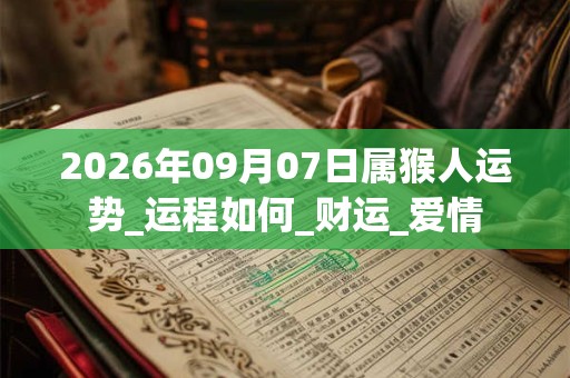 2026年09月07日属猴人运势_运程如何_财运_爱情 2026年09月07日属猴人运势_运程如何_财运_爱情