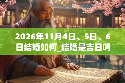 2026年11月4日、5日、6日结婚如何_结婚是吉日吗 2026年11月4日、5日、6日结婚如何_结婚是吉日吗