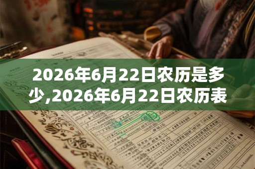 2026年6月22日农历是多少,2026年6月22日农历表 2026年6月22日农历是多少,2026年6月22日农历表