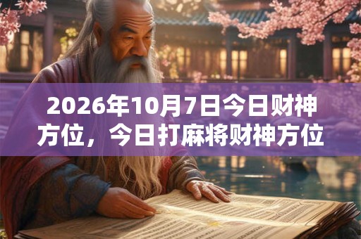 2026年10月7日今日财神方位,今日打麻将财神方位一览表 2026年10月7日今日财神方位,今日打麻将财神方位一览表
