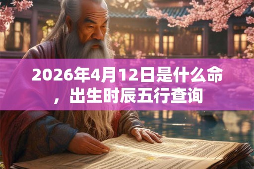 2026年4月12日是什么命，出生时辰五行查询