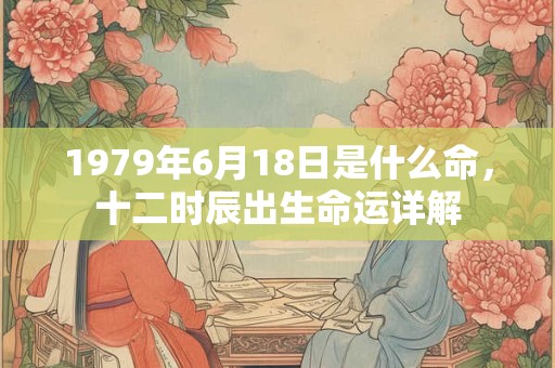 1979年6月18日是什么命,十二时辰出生命运详解 1979年6月18日是什么命,十二时辰出生命运详解
