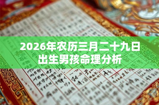 2026年农历三月二十九日出生男孩命理分析 2026年农历三月二十九日出生男孩命理分析