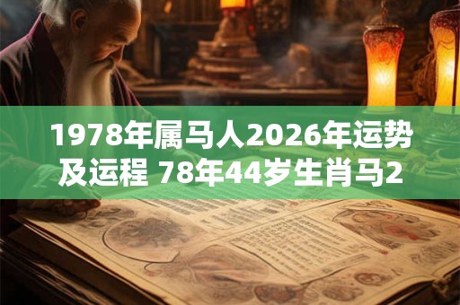 1978年属马人2026年运势及运程 78年44岁生肖马2026年每月运势 1978年属马人2026年运势及运程 78年44岁生肖马2026年每月运势