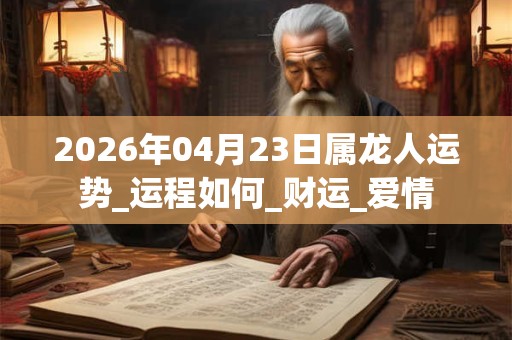 2026年04月23日属龙人运势_运程如何_财运_爱情 2026年04月23日属龙人运势_运程如何_财运_爱情