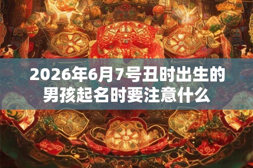 2026年6月7号丑时出生的男孩起名时要注意什么 2026年6月7号丑时出生的男孩起名时要注意什么